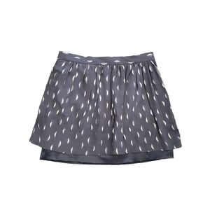 CLUB MONACO Charcoal Feather Print Metallic Mini Skirt Size 0